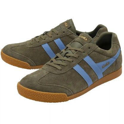 Gola Classics Men's Harrier Suede Sneakers - Khaki/Vista Blue
