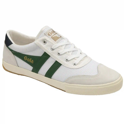 Gola Classics Men's Badminton Mesh Plimsoll Sneakers - White/Dark Green/Navy