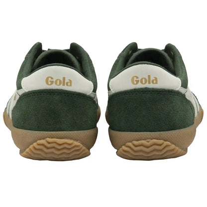 Gola Classics Women's Badminton Suede Plimsoll Sneakers - Evergreen/Off White/Gum