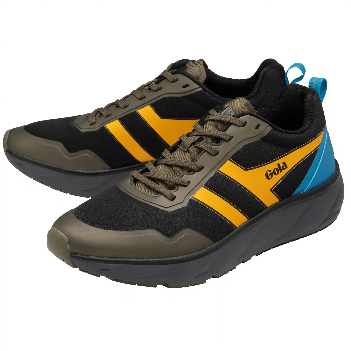 Gola Performance Men's Typhoon Sneakers - Black/Khaki/Sun/Process Blue