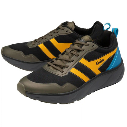 Gola Performance Men's Typhoon Sneakers - Black/Khaki/Sun/Process Blue