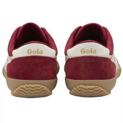 Gola Classics Women's Badminton Suede Plimsoll Sneakers - Deep Red/Off White/Gum