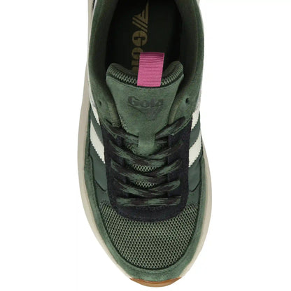 Gola Classics Women's Phoenix Sneakers - Evergreen/Black/Fuchsia