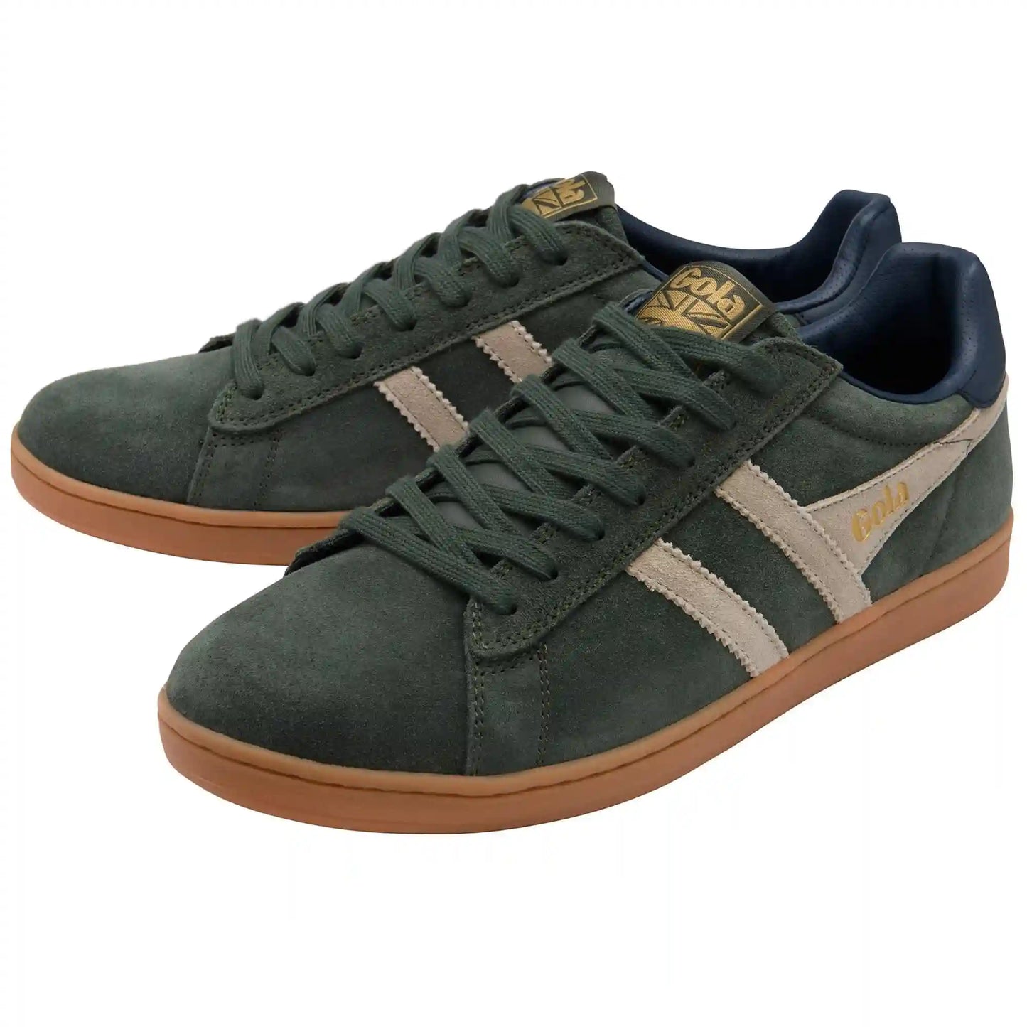 Gola Classics Men's Equipe II Suede Sneakers - Dark Khaki/Bone/Navy