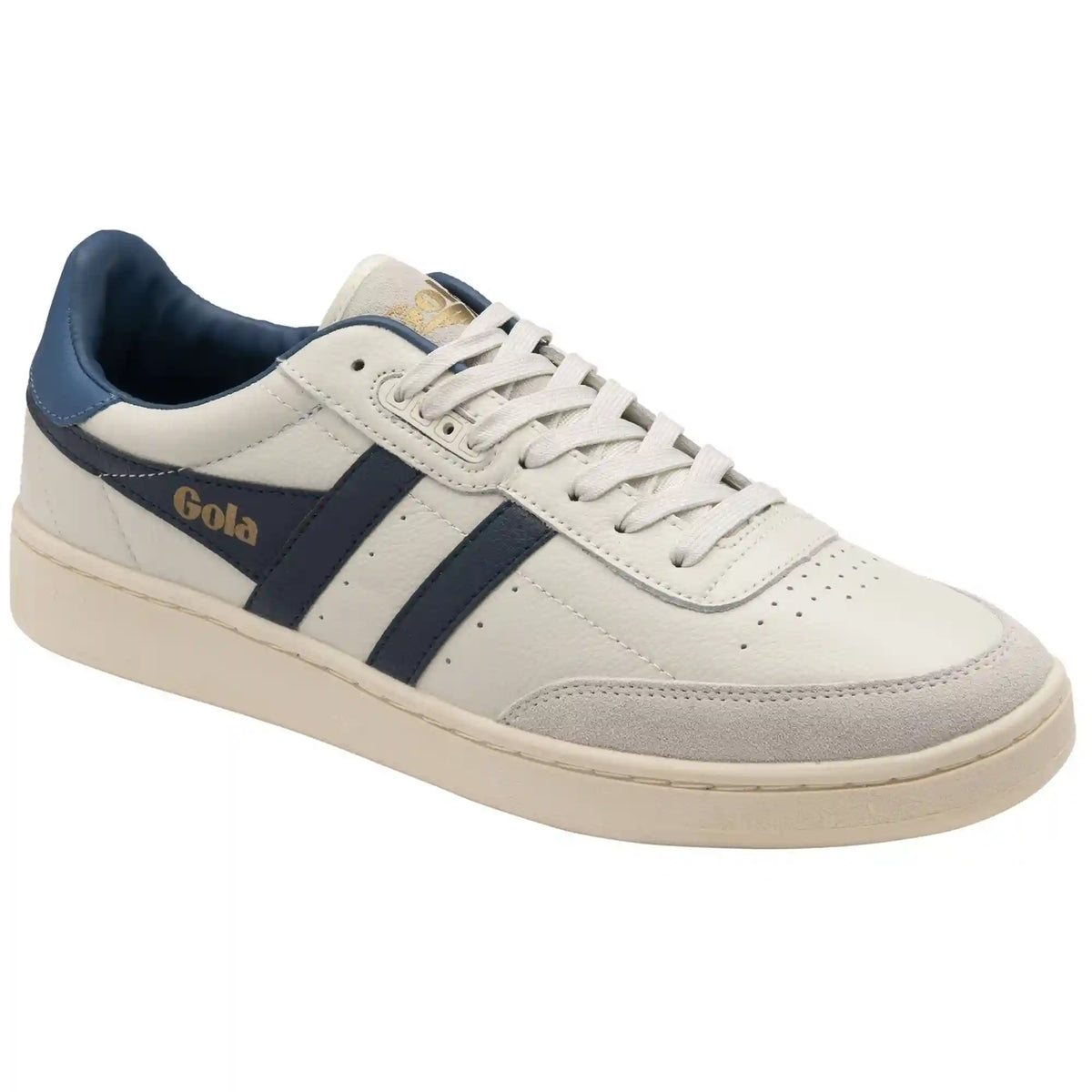 Gola Classics Men's Contact Leather Sneakers - Off White/Navy/Marine Blue