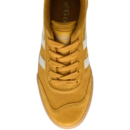 Gola Classics Women's Badminton Suede Plimsoll Sneakers - Sun/Off White/Gum
