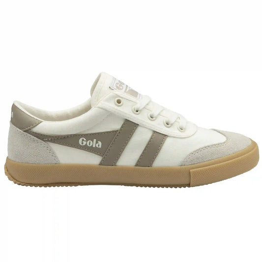 Gola Classics Women's Badminton Plimsoll Sneakers - Off White/Feather Grey/Gum