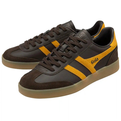 Gola Classics Men's Viper Leather Sneakers - Dark Brown/Sun/Gum