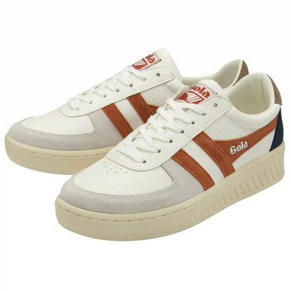 Gola Classics Men's Grandslam Trident Sneakers - White/Moody Orange/Tobacco