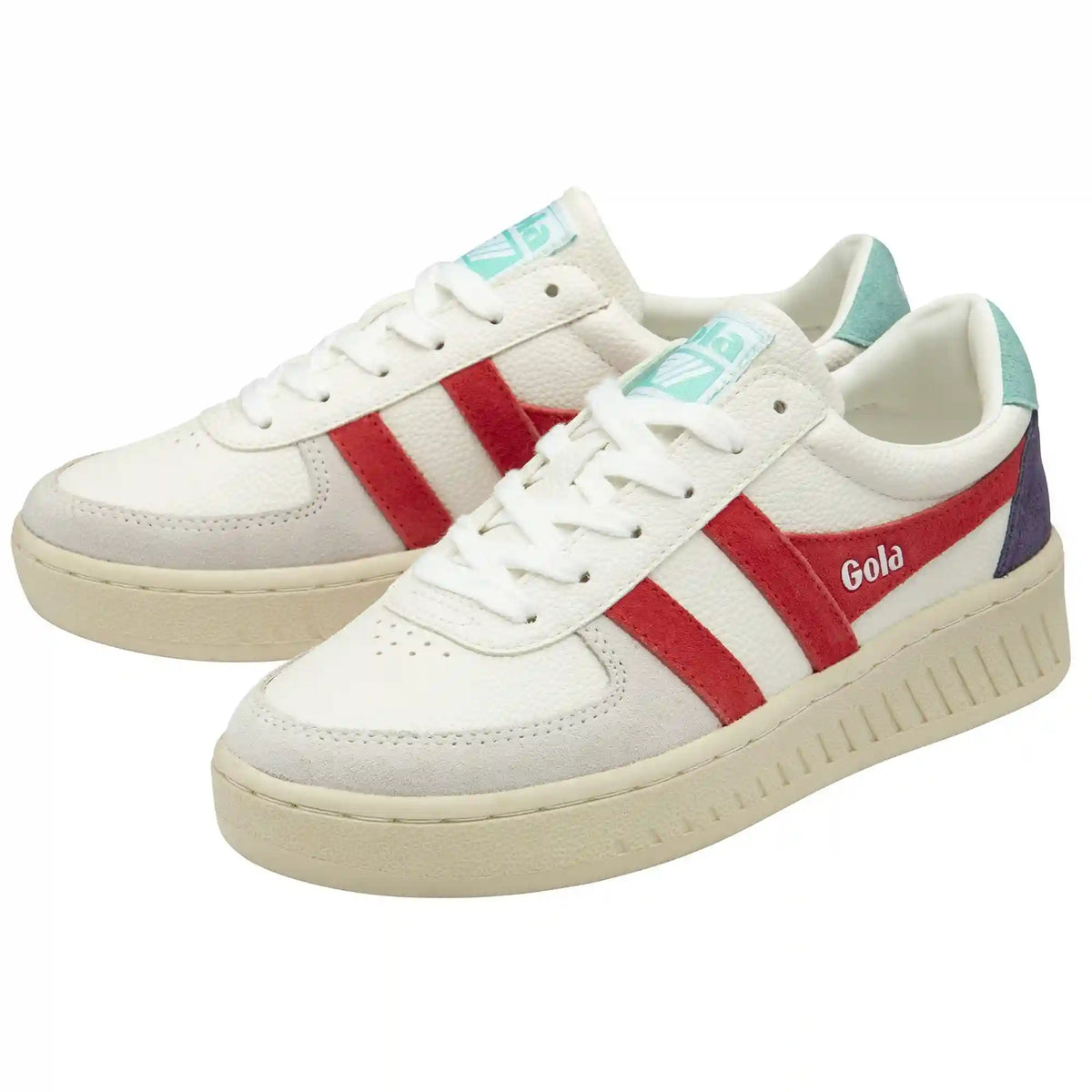 Gola Classics Women's Grandslam Trident Sneakers - White/Coral/Sea Mist