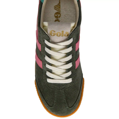 Gola Classics Women's Elan Sneakers - Dark Khaki/Bubblegum/Sea Mist