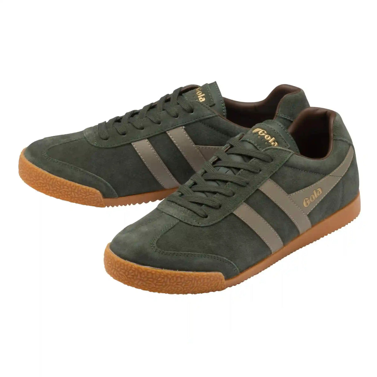 Gola Classics Men's Harrier Suede Sneakers - Dark Khaki/Rhino/Otter