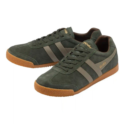 Gola Classics Men's Harrier Suede Sneakers - Dark Khaki/Rhino/Otter