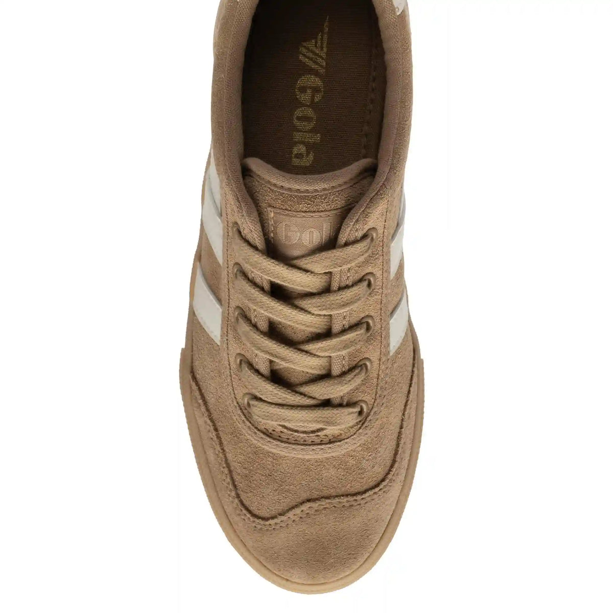 Gola Classics Women's Badminton Suede Plimsoll Sneakers - Light Caramel/Off White/Gum