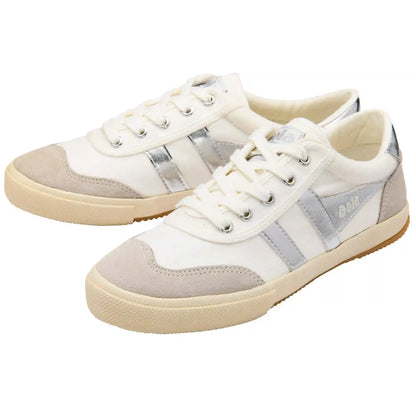 Gola Classics Women's Badminton Plimsoll Sneakers - Off White/Silver