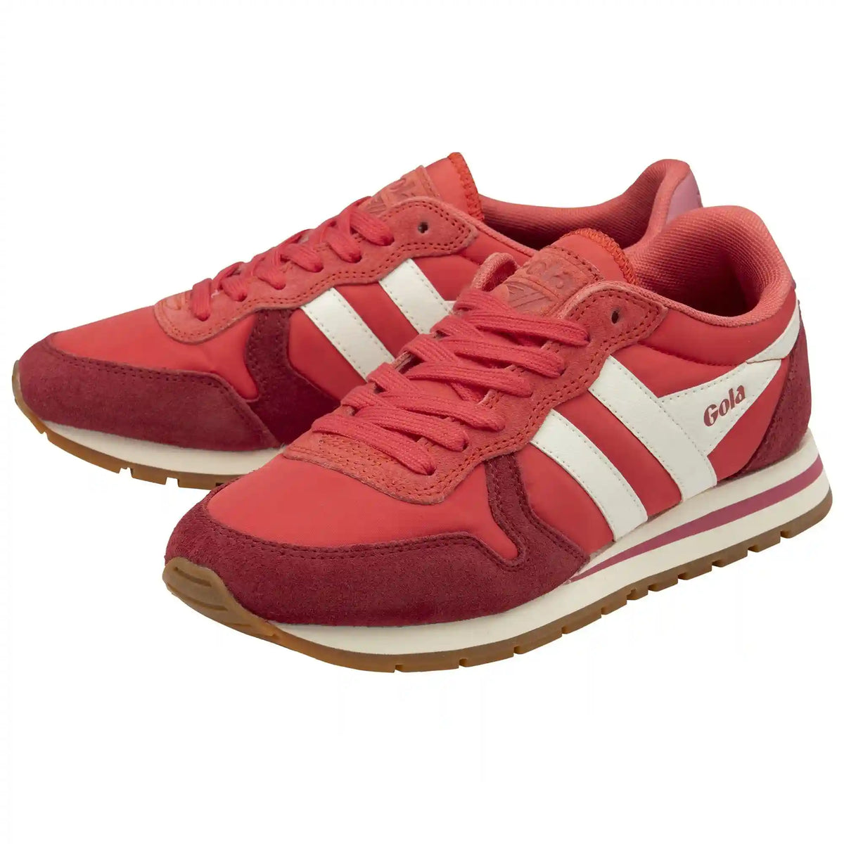 Gola Classics Women's Daytona Chute Sneakers - Coral/Deep Red/Off White