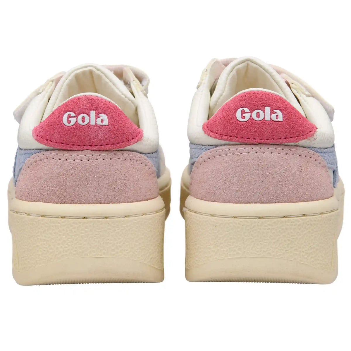 Gola Classics Kids' Grandslam Trident Strap Sneakers - White/Air/Fluro Pink