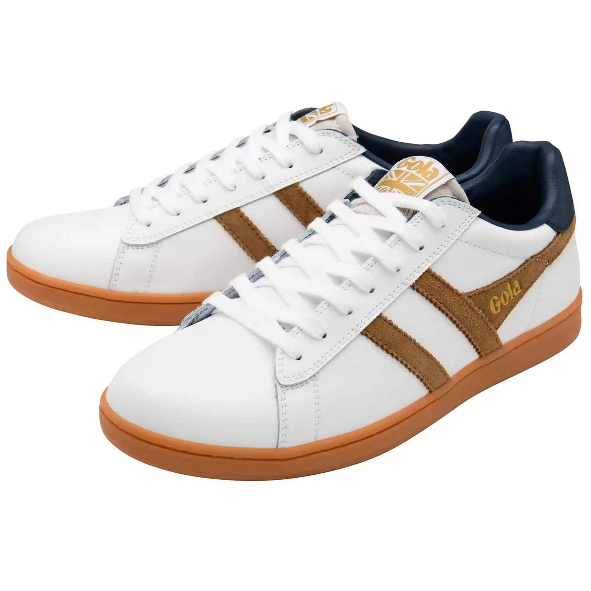 Gola Classics Men's Equipe II Leather Sneakers - White/Tobacco/Navy