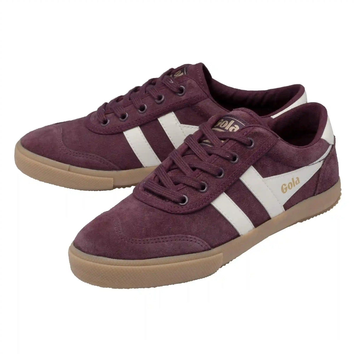 Gola Classics Women's Badminton Suede Plimsoll Sneakers - Windsor Wine/Off White/Gum