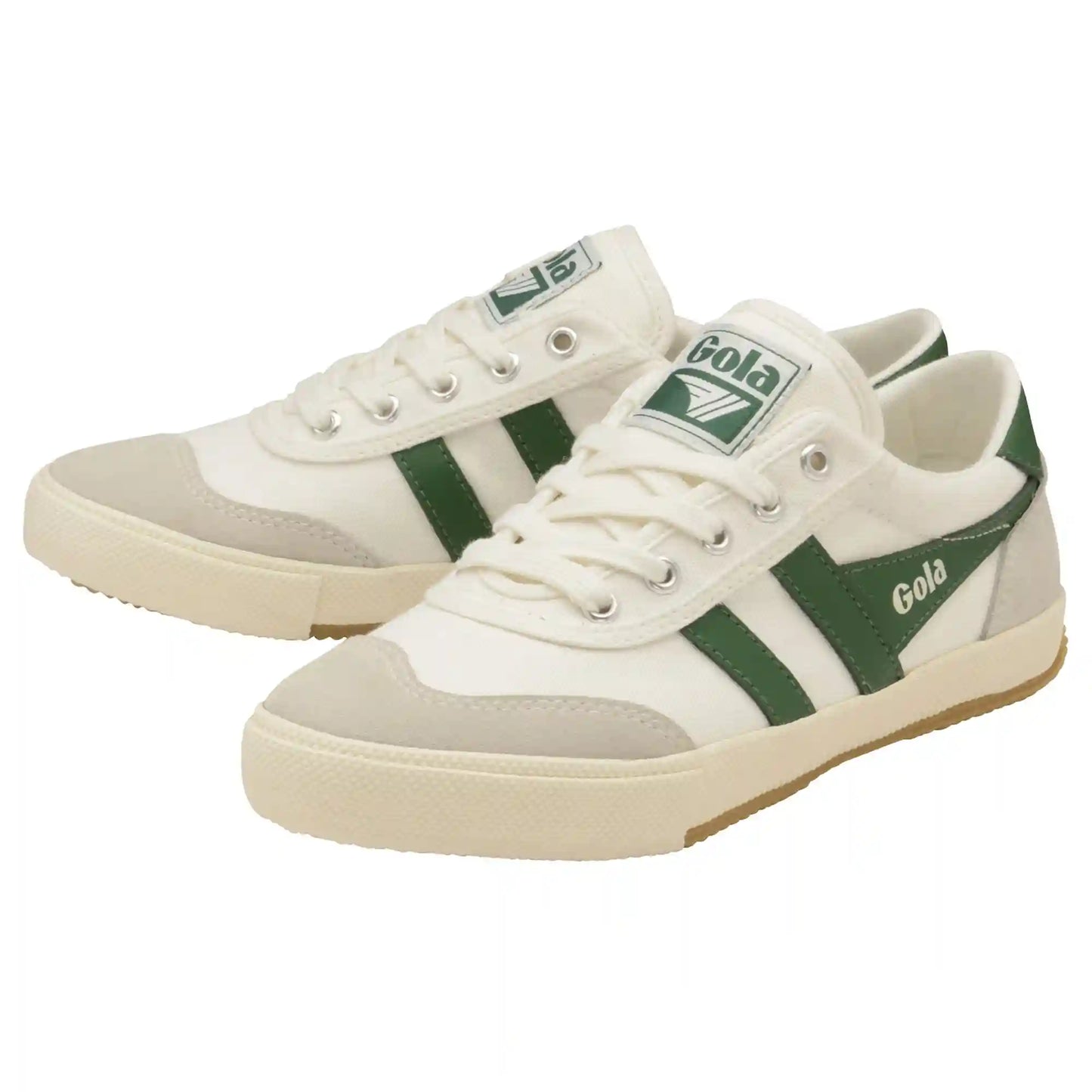 Gola Classics Men's Badminton Plimsoll Sneakers - Off White/Green