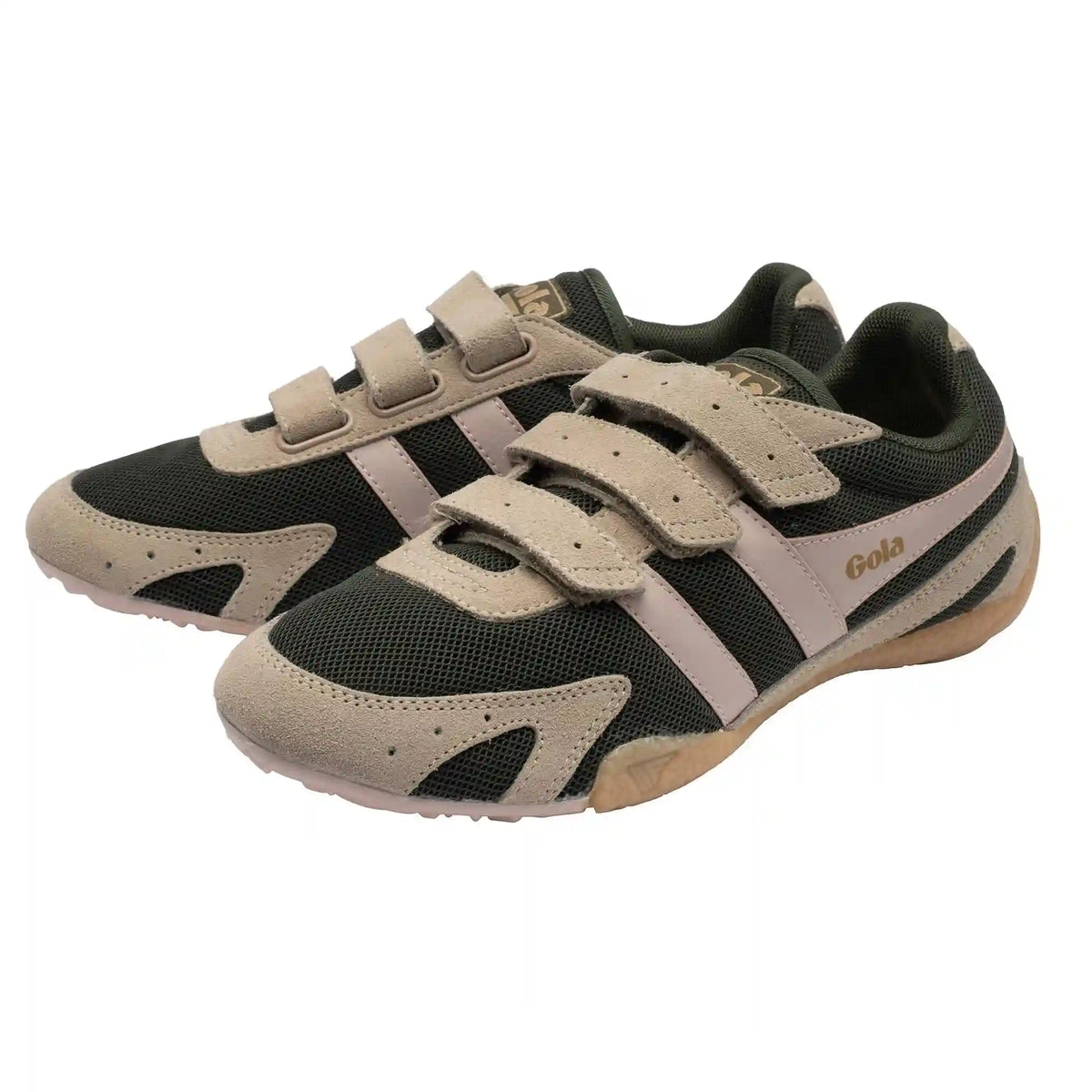 Gola Classics Women's Connect Strap Sneakers - Dark Khaki/Bone/Chalk Pink/Gum