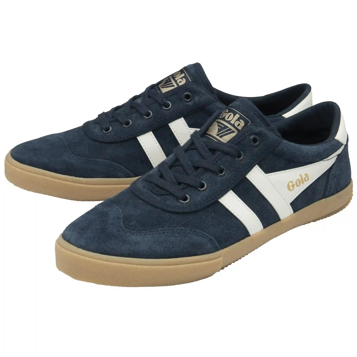 Gola Classics Men's Badminton Suede Plimsoll Sneakers - Navy/Off White/Gum