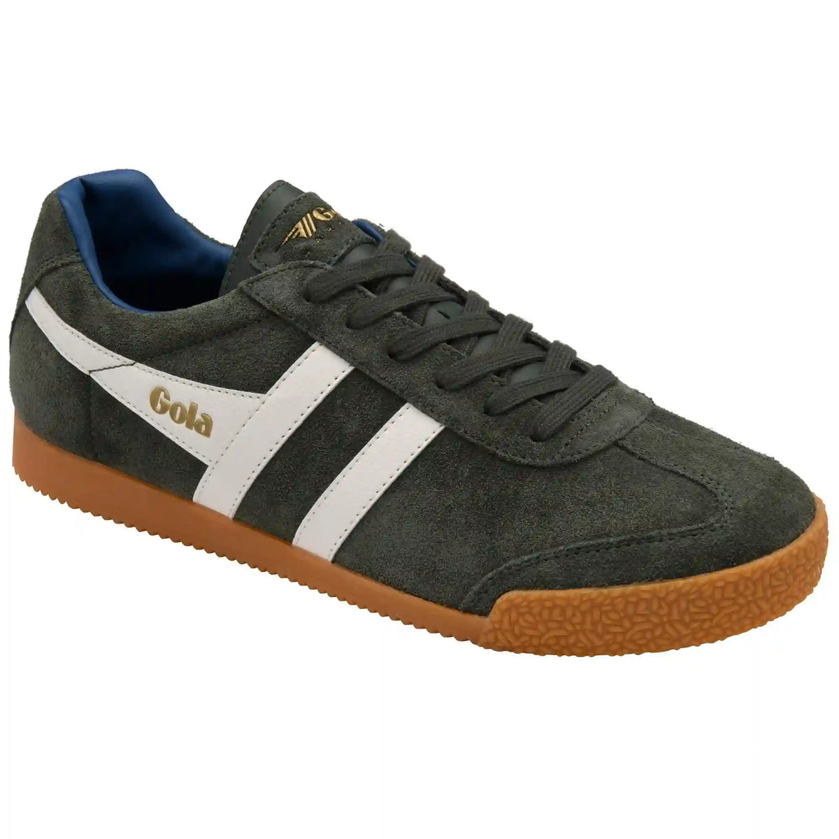 Gola Classics Men's Harrier Suede Sneakers - Dark Khaki/Off White/Marine Blue