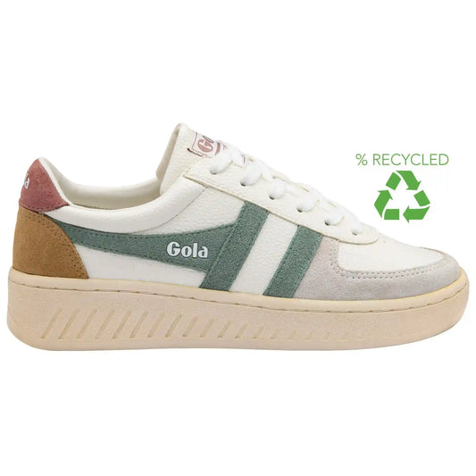Gola Classics Women's Grandslam Trident Sneakers - White/Green Mist/Brownrose
