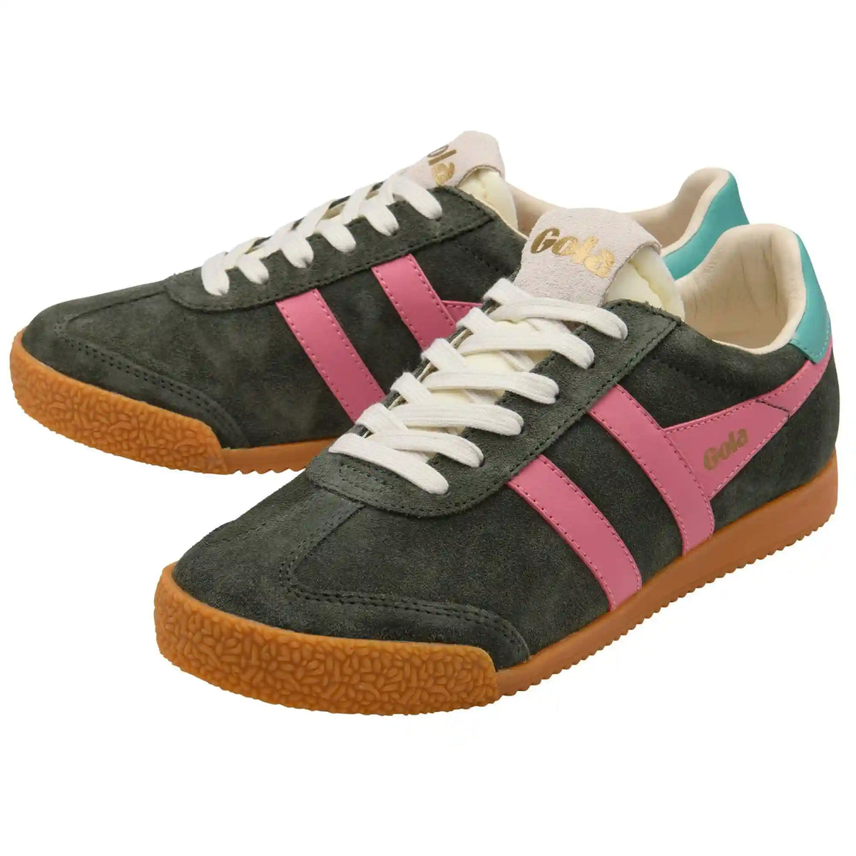 Gola Classics Women's Elan Sneakers - Dark Khaki/Bubblegum/Sea Mist