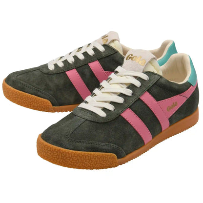 Gola Classics Women's Elan Sneakers - Dark Khaki/Bubblegum/Sea Mist