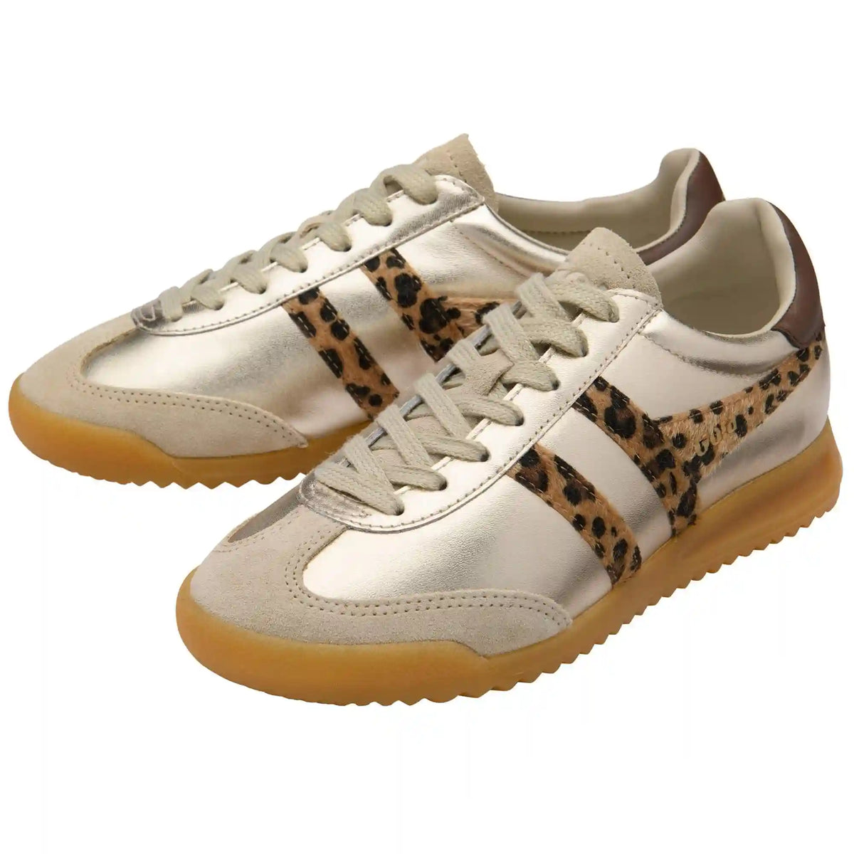 Gola Classics Women's Torpedo Glimmer Safari Sneakers - Gold/Leopard/Dark Brown