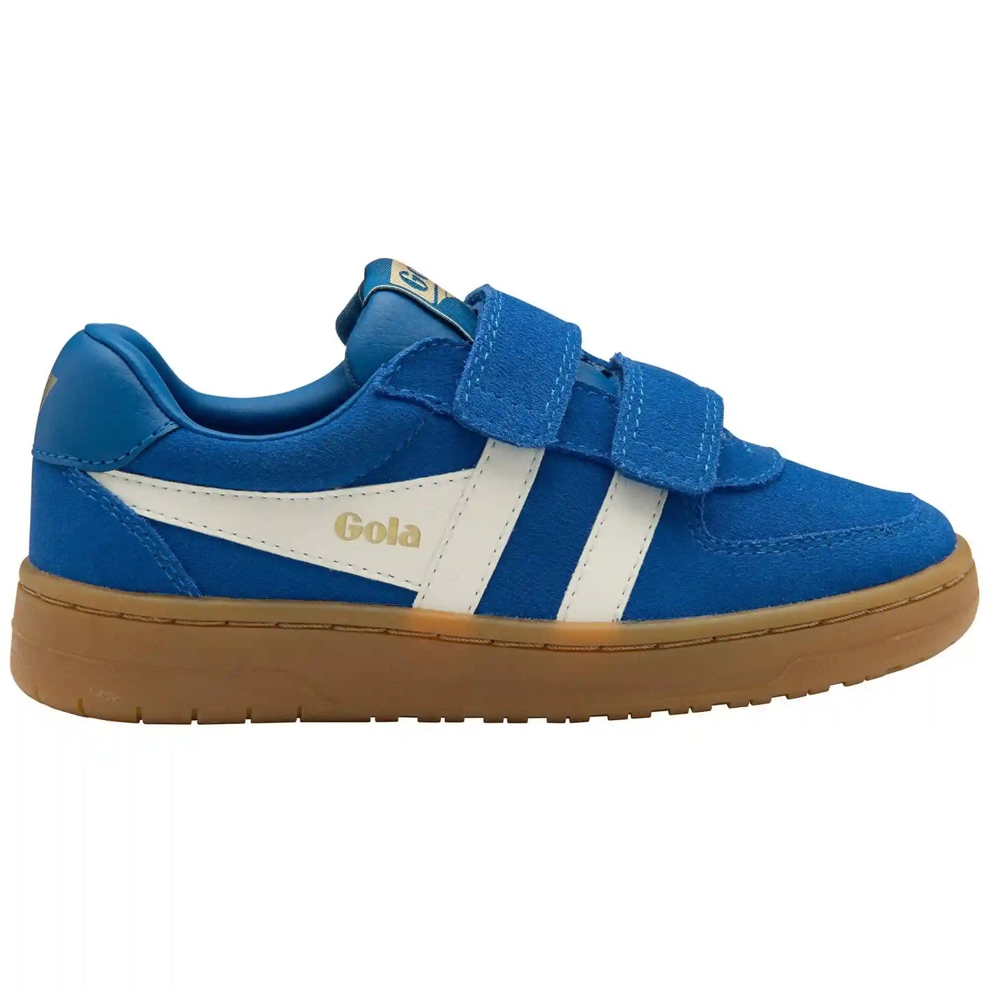 Gola Classics Kids' Hawk Suede Strap Sneakers - Marine Blue/Off White/Gum