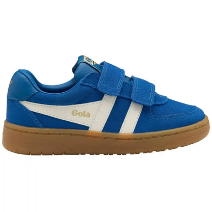 Gola Classics Kids' Hawk Suede Strap Sneakers - Marine Blue/Off White/Gum
