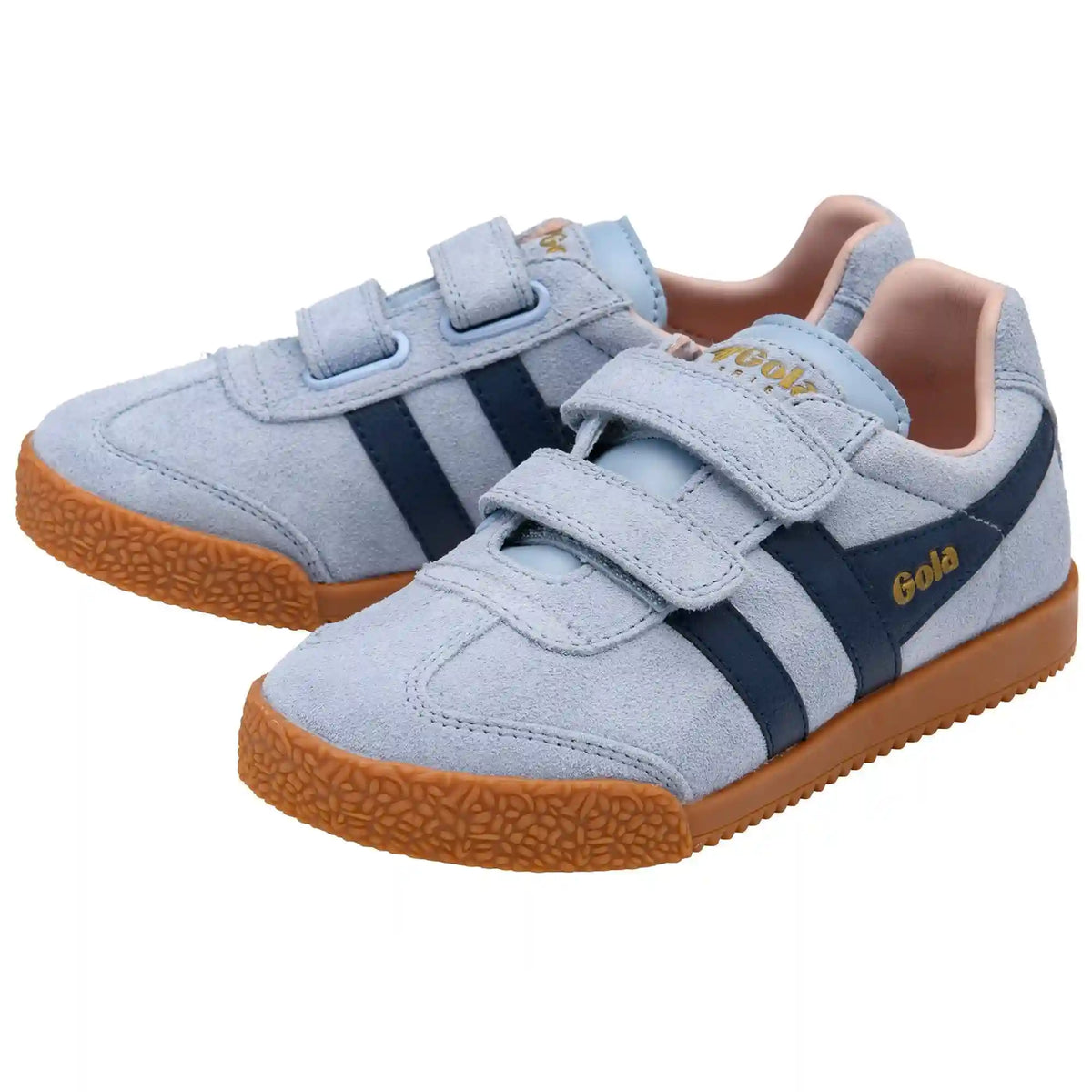 Gola Classics Kids' Harrier Strap Sneakers - Air/Navy/Chalk Pink