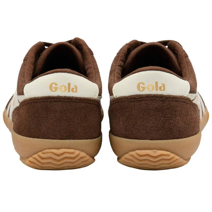 Gola Classics Women's Badminton Suede Plimsoll Sneakers - Dark Brown/Off White/Gum