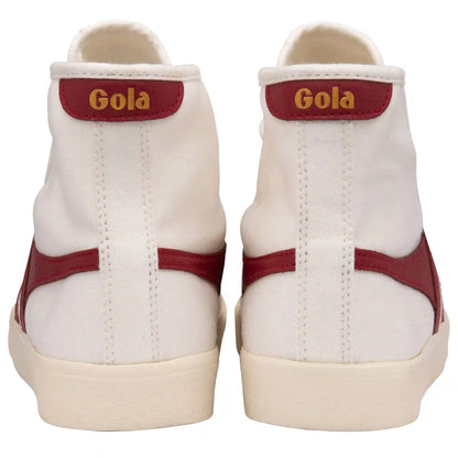 Vegan Gola Classics Women's Tennis Mark Cox High Sneakers - Off White/Deep Red