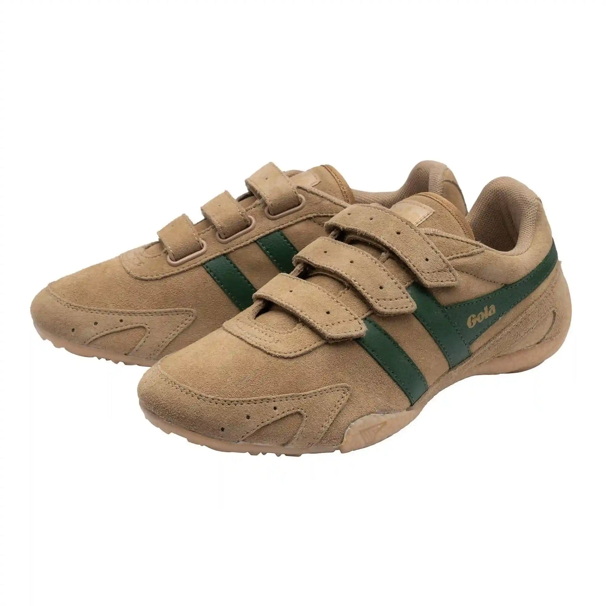 Gola Classics Women's Connect Suede Strap Sneakers - Light Caramel/Evergreen/Gum