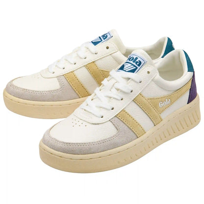 Gola Classics Women's Grandslam Trident Sneakers - White/Buttermilk/Peacock