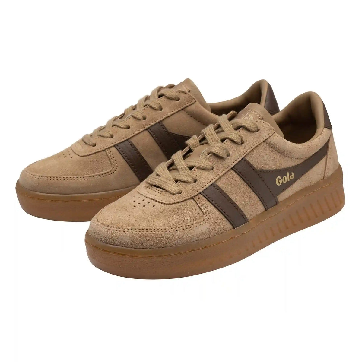 Gola Classics Women's Grandslam Suede Sneakers - Light Caramel/Dark Brown/Gum