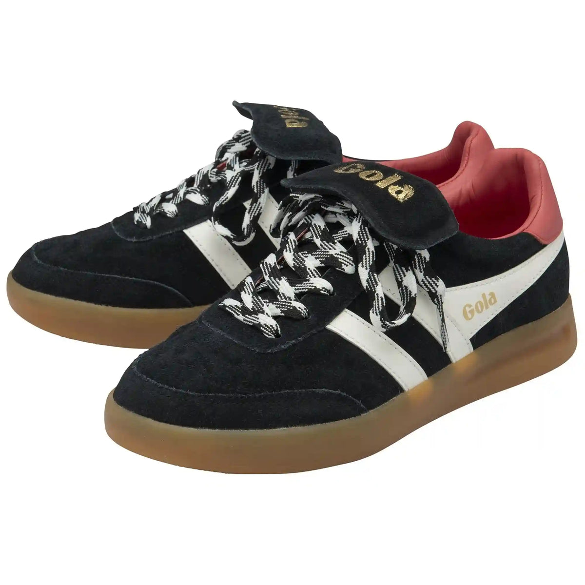 Gola Classics Women's Stadia '86 Sneakers - Black/Off White/Coral/Gum