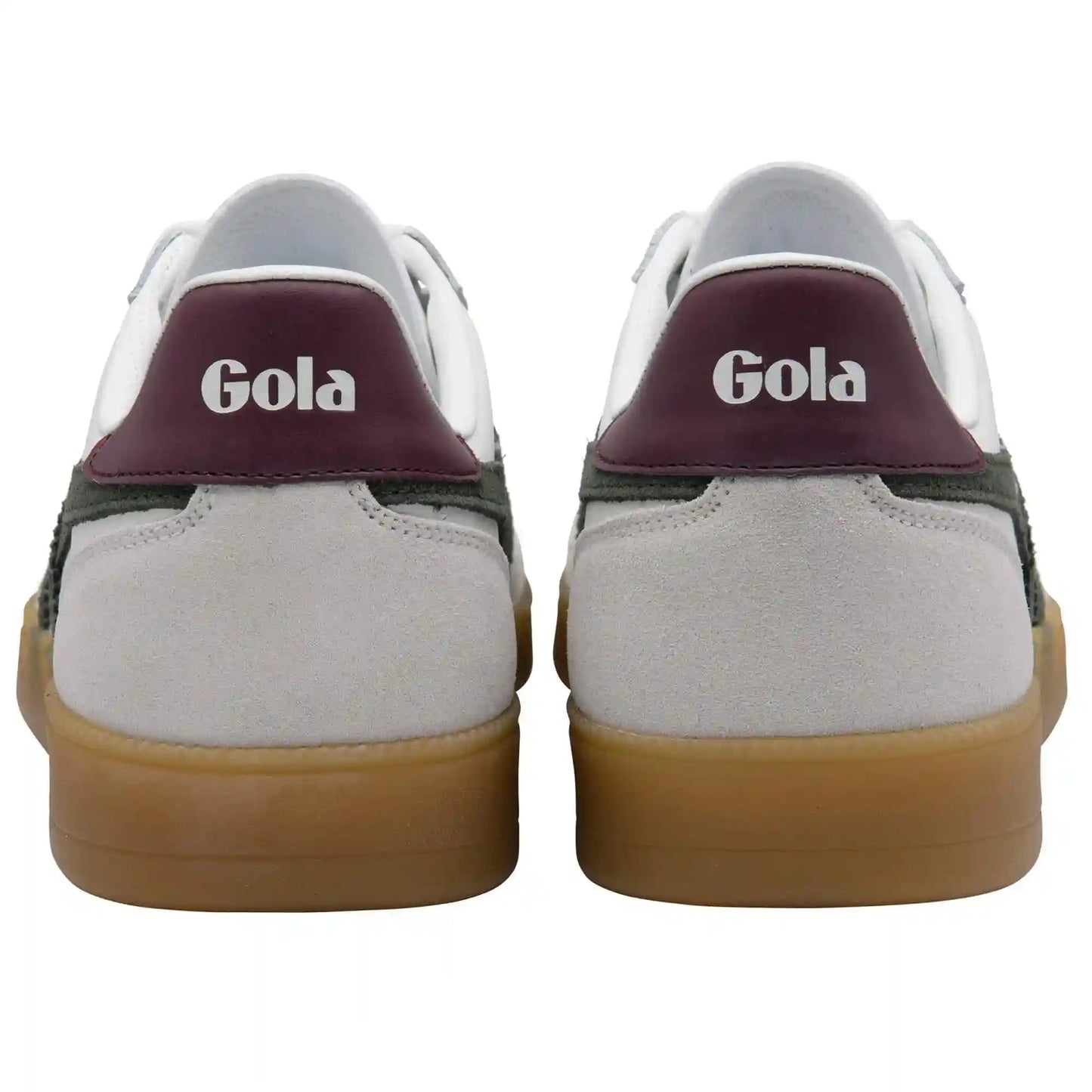 Gola Classics Men's Viper Leather Sneakers - White/Dark Khaki/Burgundy/Gum