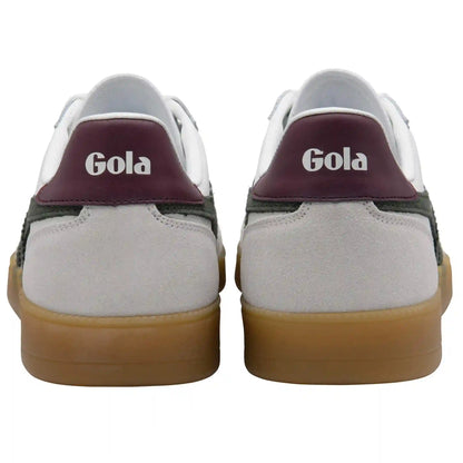 Gola Classics Men's Viper Leather Sneakers - White/Dark Khaki/Burgundy/Gum
