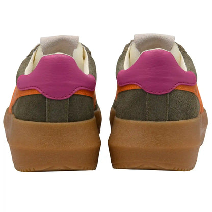 Gola Classics Women's Athena Sneakers - Khaki/Clementine/Fuchsia