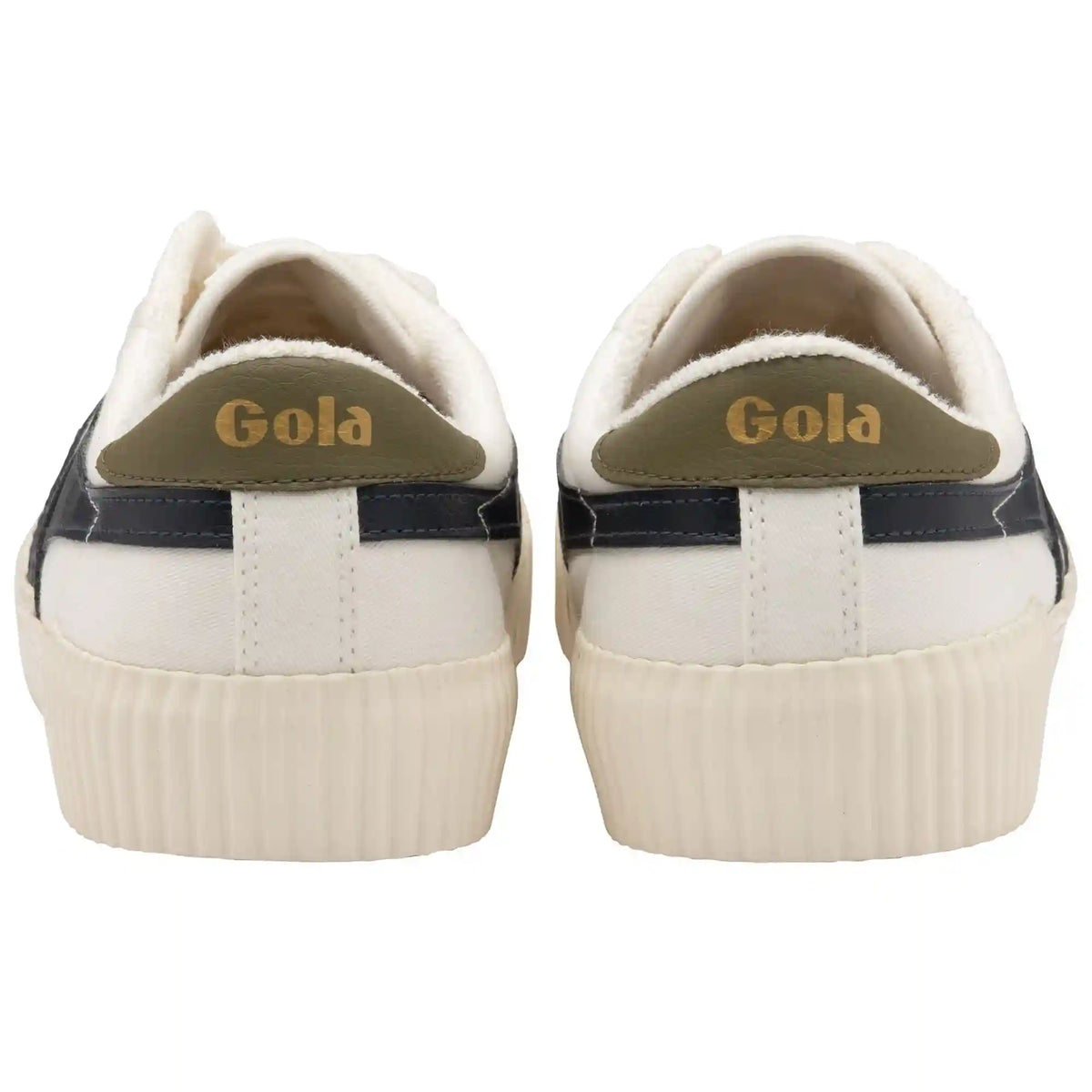 Vegan Gola Classics Men's Rally Plimsoll Sneakers - Off White/Navy/Khaki