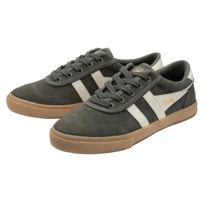 Gola Classics Women's Badminton Suede Plimsoll Sneakers - Conifer/Off White/Gum