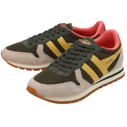 Gola Classics Women's Daytona Chute Sneakers - Dark Khaki/Bone/Pollen