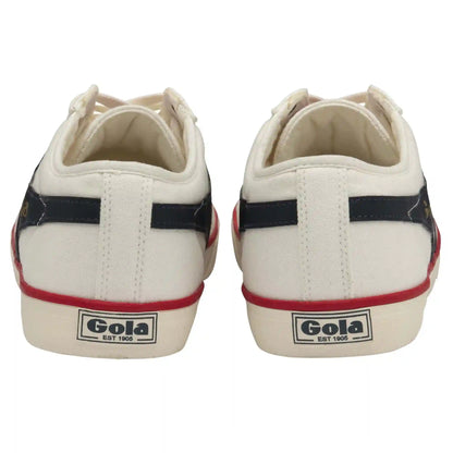 Vegan Gola Classics Men's Comet Plimsoll Sneakers - Off White/Navy/Red