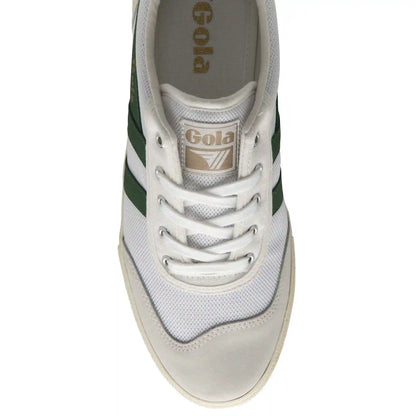 Gola Classics Men's Badminton Mesh Plimsoll Sneakers - White/Dark Green/Navy
