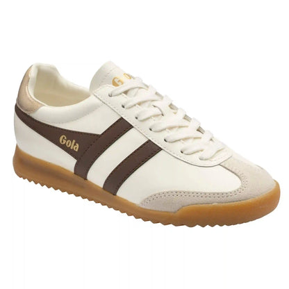 Gola Classics Women's Torpedo Leather Sneakers - Off White/Dark Brown/Gold