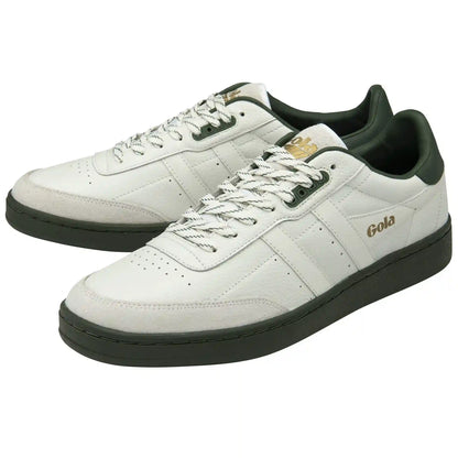 Gola Classics Men's Contact Leather Sneakers - White/White/Dark Khaki